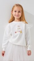 Купить Свитшот с принтом для девочки Aura Style 1086 92 см Молочный Артикул: 2000999331169 Миниатюра фотографии № 1