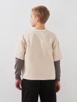 Купить Свитшот с принтом для мальчика LAWA P-BB02339 134 см Бежевый Артикул: 2000999536250 Миниатюра фотографии № 4