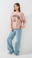 Купить Свитшот с принтом женский LAWA P-WB02406 XS Серо-бежевый Артикул: 2000999564253 Миниатюра фотографии № 4