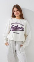Купить Свитшот с принтом женский LAWA P-WT02311 XS Молочный Артикул: 2000999539466 Миниатюра фотографии № 3