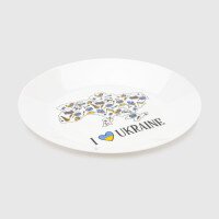Тарілка в подарунковій упаковці 1219 I Love Ukraine 25 см Різнокольоровий (2000989976226)  Фото №1