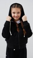 Купить Толстовка однотонная для девочки  26001-1 140 см Черный Артикул: 2000999435935 Миниатюра фотографии № 3