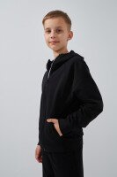 Толстовка однотонна для хлопчика LAWA BBC02321 122 см Чорний  Фото №3