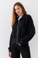 Толстовка однотонная женская 24-102 XL Черный  Фото №1