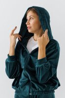 Толстовка однотонная женская LAWA K-WBC02303 XS Темно-зеленый  Фото №0