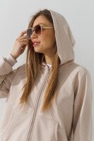 Толстовка однотонная женская LAWA WBC02379 XS Светло-бежевый  Фото №2