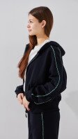 Купить Толстовка однотонная женская On me Onme-112-K S Темно-синий Артикул: 2000999377815 Миниатюра фотографии № 5