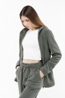 Толстовка однотонная женская On me 97233 XL Хаки (2000989224822W)  Фото №1