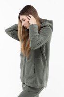 Толстовка однотонная женская On me 97233 XL Хаки (2000989224822W)  Фото №0