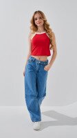 Топ однотонный для девочки LAWA GTC02315 140 см Красный  Фото №0