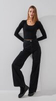 Купить Топ однотонный женский Bclothing 8854 L Черный Артикул: 2000999178672 Миниатюра фотографии № 2