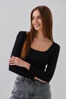 Топ однотонний жіночий LAWA WTC02435 2XS Чорний  Фото №1