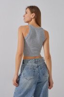Купити Топ однотонний жіночий ZIRUI 9932 2XL Сірий Артикул: 2000990952165 Фото мініатюра № 6