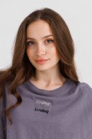 Купити Топ з принтом жіночий 0635 L Сірий (2000990420039S) Артикул: 2000990420039 Фото мініатюра № 3
