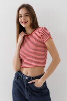 Топ с узором женский 2402-1 S/M Розовый  Фото №4