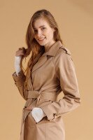 Тренч однотонный женский Манхетон 40 Бежевый (2000990351418D)  Фото №0