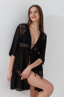 Купить Туника пляжная однотонная женская On me 2218 36 Черный Артикул: 2000990927118 Миниатюра фотографии № 2
