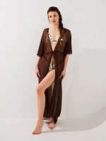 Купить Туника пляжная однотонная женская GENUA 6712 36 Коричневый Артикул: 2000999461415 Миниатюра фотографии № 1