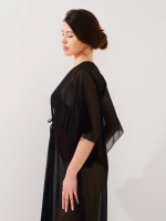Купить Туника пляжная однотонная женская GENUA 6713 48 Черный Артикул: 2000999461996 Миниатюра фотографии № 4