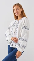 Рубашка вышиванка женская  2751 XL Бело-синий