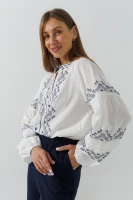 Вишиванка сорочка жіноча  2751 S Біло-синій  Фото №1