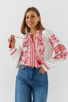 Вышиванка рубашка женская Es-Q 5675 S Белый  Фото №4