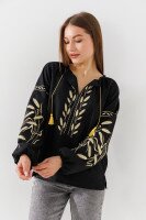 Купить Вышиванка рубашка женская LAWA E-WB02319 XS Черный Артикул: 2000990988416 Миниатюра фотографии № 3