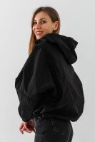 Ветровка однотонная женская 6652 One Size Черный  Фото №3