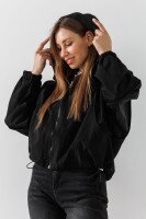 Ветровка однотонная женская 6652 One Size Черный  Фото №4