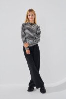 Водолазка с узором для девочки Vio Faloni 3338 140 см Черно-белый (2000990494894D)  Фото №2