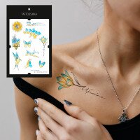Купить Временные тату набор 10 тату Tattooshka "Украинская акварель" LB-138 (5805800013510) Артикул: 5805800013510 Миниатюра фотографии № 2