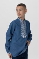Вишиванка КОЗАЧЕК КОЗАК 92 Джинсовый (2000990029799D)(SC)  Фото №1