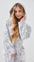 Купити Халат для дівчинки Barwa 0227 лапки 158 см Сірий Артикул: 2000999371998 Фото мініатюра № 3