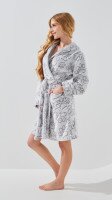 Купити Халат для дівчинки Barwa 0227 лапки 158 см Сірий Артикул: 2000999371998 Фото мініатюра № 4