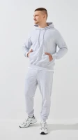Купити Худі однотонний чоловічий GENUA G01223-0004 3XL Сірий Артикул: 2000999473463 Фото мініатюра № 2