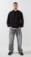 Купить Худи однотонный мужской LAWA MBC02408 S Черный Артикул: 2000999510045 Миниатюра фотографии № 2