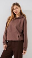 Купить Худи однотонный женский GENUA G01138-0007 3XL Коричневый Артикул: 2000999427022 Миниатюра фотографии № 3
