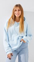 Купить Худи однотонный женский On me 2527 L Голубой Артикул: 2000999165412 Миниатюра фотографии № 1