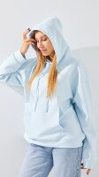 Купить Худи однотонный женский On me 2527 L Голубой Артикул: 2000999165412 Миниатюра фотографии № 5
