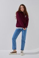 Худи с принтом женский LAWA P-WB02381 XS Бордовый  Фото №0