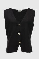 Жилет однотонный трикотажный женский Park karon 10840 One size Черный (2000990651198D)  Фото №5