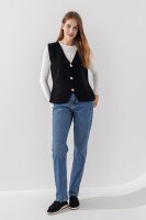 Жилет однотонный трикотажный женский Park karon 10840 One size Черный (2000990651198D)  Фото №0