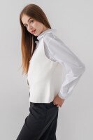 Жилет однотонний трикотажний жіночий Park karon 10840 One size Молочний (2000990651204D)  Фото №1