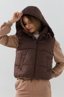Жилет утепленный для девочки LAWA GBC02332 134 см Шоколад  Фото №1