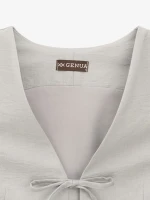 Купить Жилет классический однотонный женский GENUA 2659-K XL Светло-серый Артикул: 2000999496981 Миниатюра фотографии № 2
