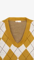 Жилет трикотажный с узором женский On me 12225 One Size Горчичный  Фото №0