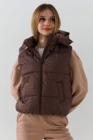 Жилет утеплений для дівчинки LAWA GBC02332 122 см Шоколад