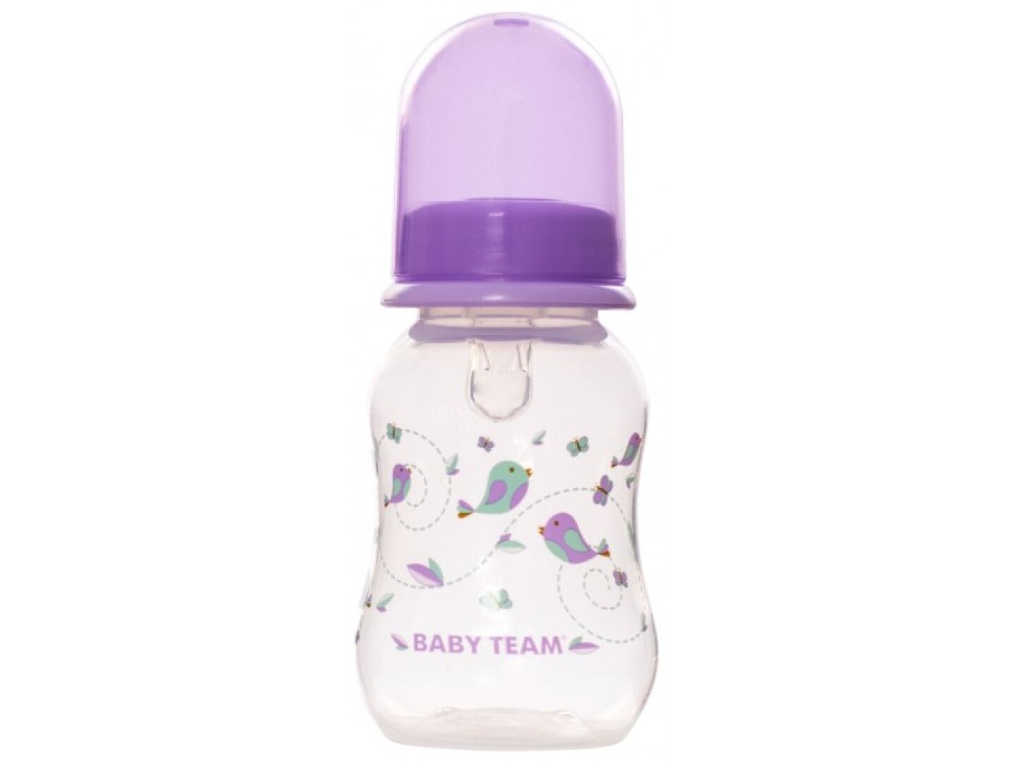 Бутылочка с талией и силиконовой соской, 125 мл, 1111 фіолетовий BABY TEAM (2000902822395)  Фото №0