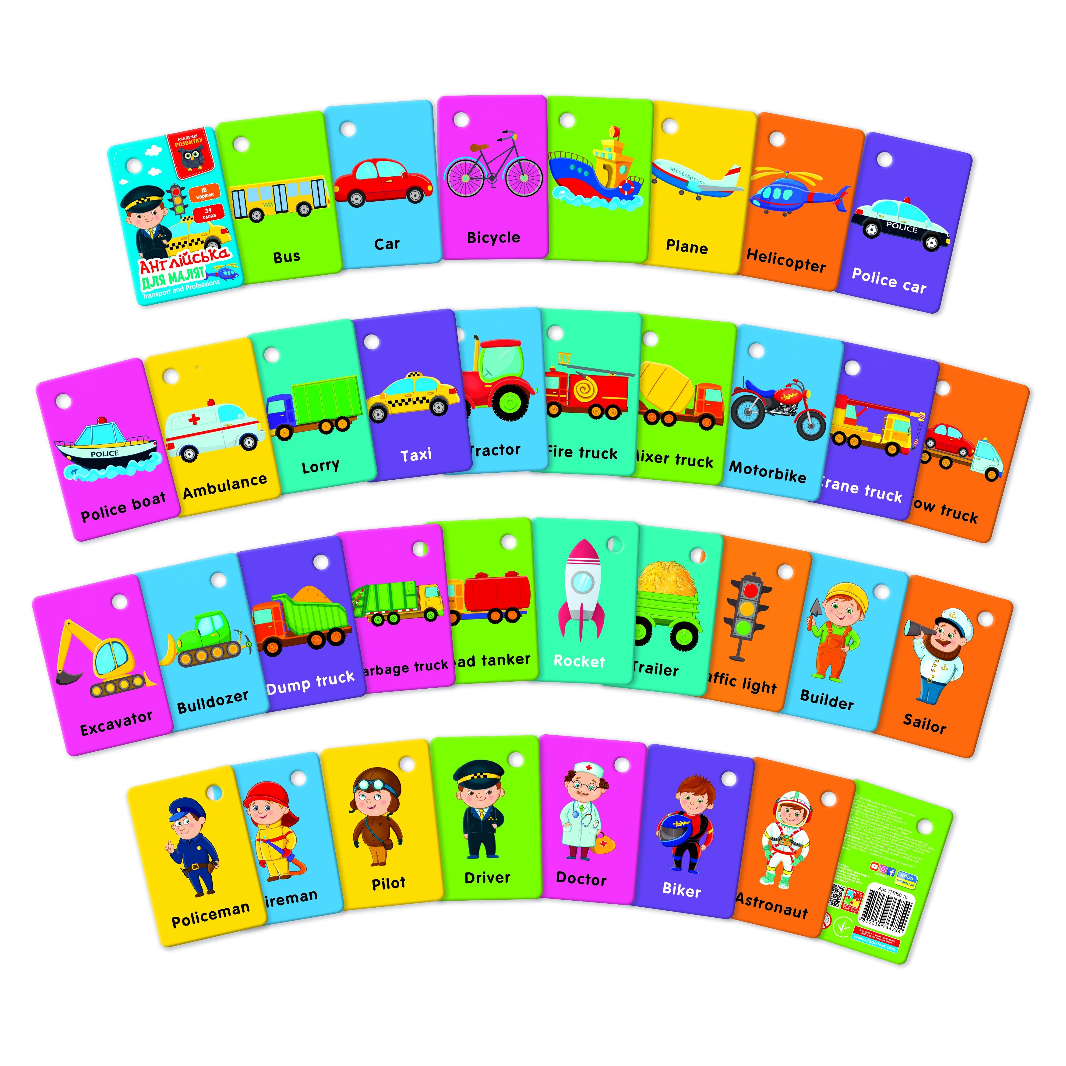 Игра развивающая Английский &quot;Транспорт и профессии&quot; Vladi Toys VT5000-16 (4820234764754)  Фото №1