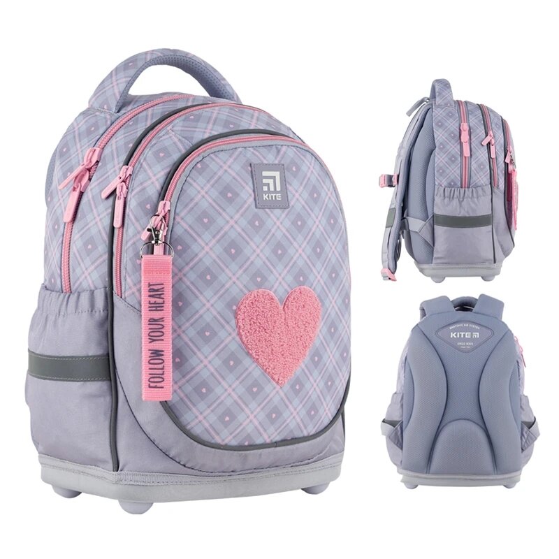 Рюкзак початкова школа для дівчинки KITE K24-724S-1 Сірий (4063276124265A)(SC)  Фото №0